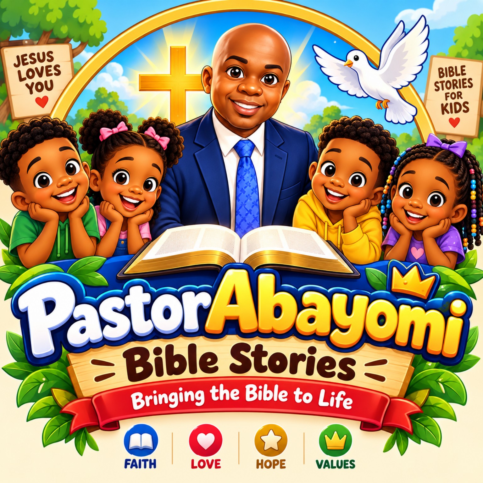 Pastor Abayomi Bible Stories original brand artwork